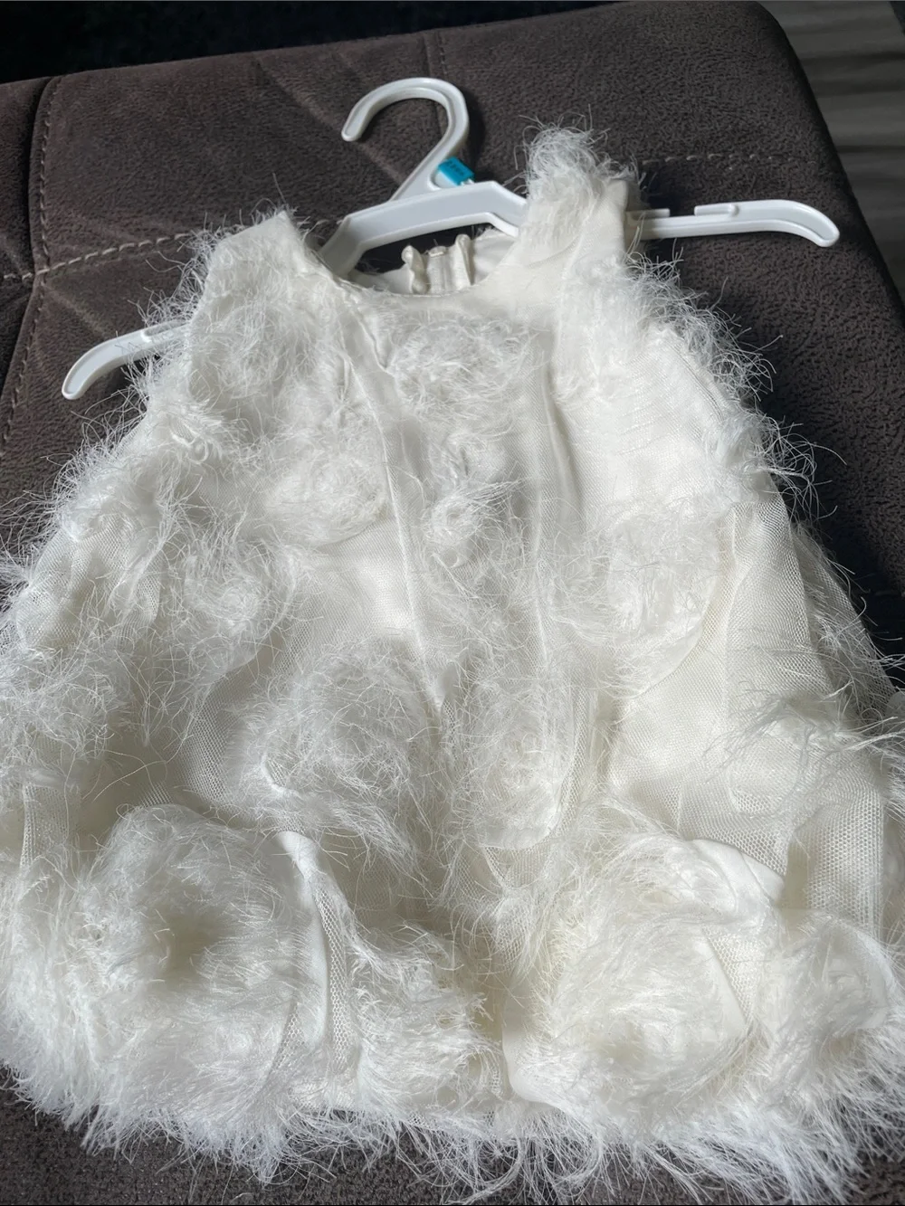 Bonnie Baby Cream Faux Fur Cape and Dress Set